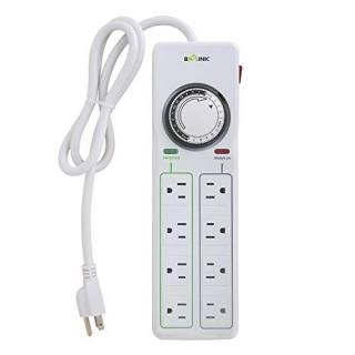 BN-LINK 8 Outlet Surge Protector with Mechanical Timer 4 Outlets Timed 4 Outlets