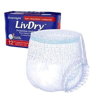 LivDry Adult XXL Incontinence Underwear Overnight Comfort Absorbency Leak Protec