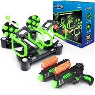 USA Toyz Astroshot Gyro Glow Rotating Shooting Games for Kids - Nerf Compatible 