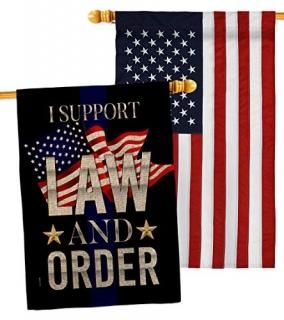 Trump Flag Support Law and Order Burlap House Flag Pack Patriotic Vote President
