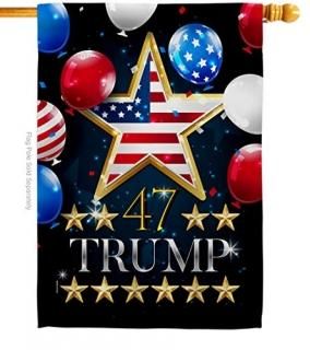 Trump Flag 46 House Flag Patriotic Vote Keep America President Republican Party 