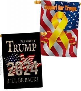 Trump Flag Be Back 2024 Burlap House Flag Pack Patriotic Vote President Democrat