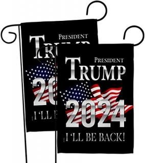 Trump Flag Be Back 2024 Garden Flag 2pcs Pack Patriotic Vote President Democrat 