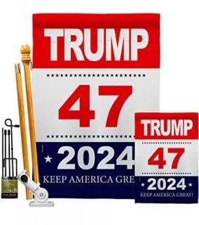 Trump Flag 46 Garden House Flag Kit Patriotic Vote Keep America President Republ