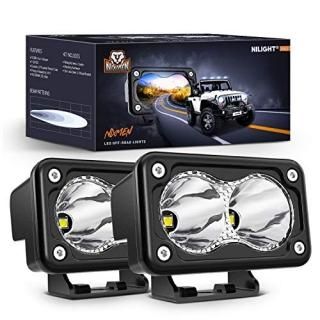 Nilight 2PCS 3Inch Motorcycle Led Pods 1300LM Built-in EMC Driving Light Super S
