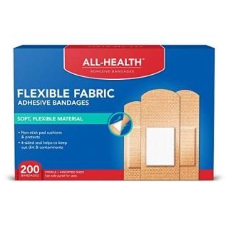 All Health Flexible Fabric Adhesive Bandages Assorted Sizes Variety Pack 200 ct 