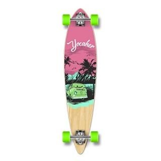 Yocaher Graphic Complete Pintail Skateboards Longboard w/Black Widow Premium 80A