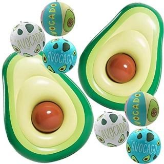 2 Giant Avocado 65 in Inflatable + 6 Avocado Beach Ball Bachelorette Party Decor