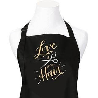 Love is in The Hair Stylist Professional Salon Or Barber Apron with Screen Print