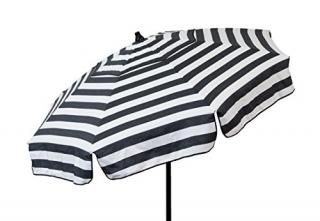 Heininger 1341 DestinationGear Italian Black and White 6' Acrylic Striped Patio 