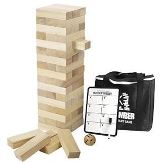 Giant Timber Tower with Dice & Game Board 56 Pcs Gentle Monster Large Size Woode