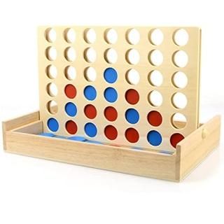 Wooden 4 in a Row Game iRunning Foldable Board Line Up 4 GameClassic Family ToyT