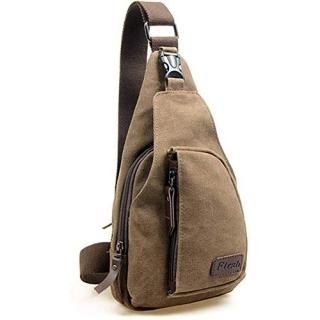 Canvas Sling Bag Small Crossbody Backpack Hiking Daypack Rucksack for Men Women 