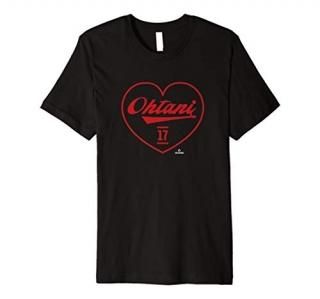 Shohei Ohtani Heart Print Love Graphic Apparel Premium T-Shirt