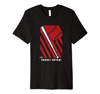 Shohei Ohtani Baseball US Flag Patriotic Apparel Premium T-Shirt