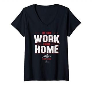 Womens Shohei Ohtani He Can Work From Home V-Neck T-Shirt