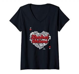 Womens Shohei Ohtani Queen of Heart V-Neck T-Shirt