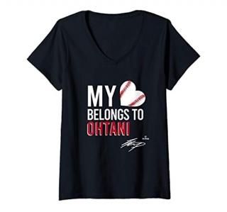 Womens My Heart Belongs To Shohei Ohtani V-Neck T-Shirt
