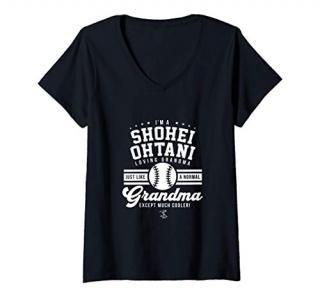 Womens Shohei Ohtani Im a Loving Grandma Gameday V-Neck T-Shirt
