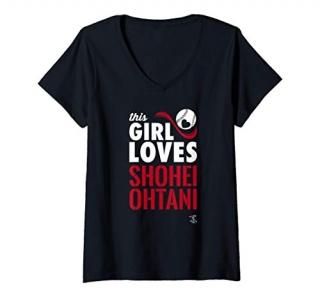 Womens Shohei Ohtani This Girl Loves Gameday V-Neck T-Shirt