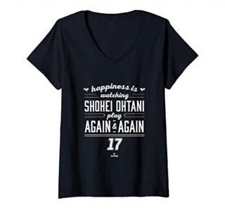 Womens Happiness is Watching Shohei Ohtani V-Neck T-Shirt