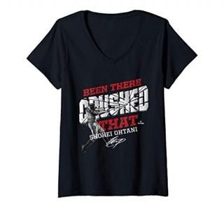 Womens Shohei Ohtani Been There Crushed That V-Neck T-Shirt