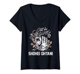 Womens Just a Girl who Loves Shohei Ohtani V-Neck T-Shirt