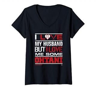 Womens Shohei Ohtani I Love My Husband Gameday V-Neck T-Shirt