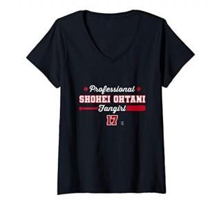 Womens Shohei Ohtani Professional Fangirl Gameday V-Neck T-Shirt