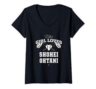 Womens Shohei Ohtani This Girl Loves Gameday V-Neck T-Shirt