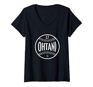 Womens Shohei Ohtani Baseball Line Gameday V-Neck T-Shirt