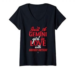 Womens Shohei Ohtani Gemini Girl Gameday V-Neck T-Shirt