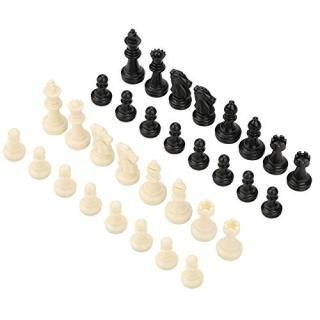 Garosa 32pcs Standard Chess Pieces Plastic Chess Board Game Replacement Accessor