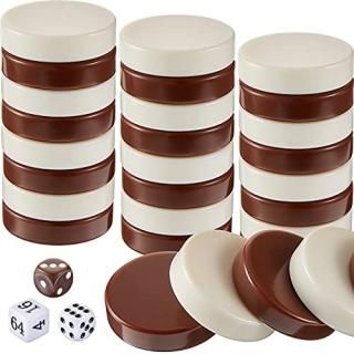 30 Pieces Backgammon Pieces Checkers 1.25 Inch Replacement Checkers Board Game P