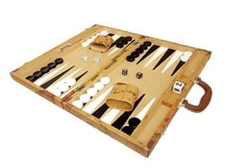 18-inch Luxurious Map Backgammon Set - Brown Board