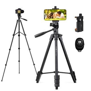 PHOPIK Phone Tripod 55 inches Aluminum Travel/Camera/Mobile Phone Tripod with Ca