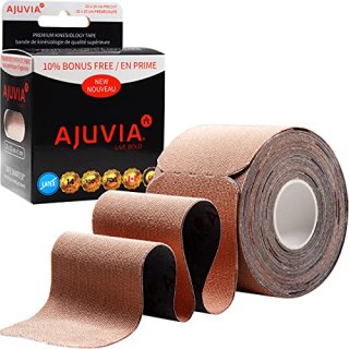 AJUVIA Kinesiology Tape - Lasts UP to 14 Days 20 Strips Precut + 2 Extra 2 x 10 