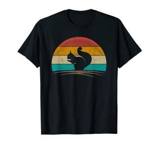 Squirrel Retro Vintage 70s Silhouette Men Women Kids T-Shirt