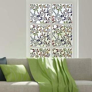RoomMates Stained Glass Leaves Window Film
