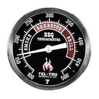 BQ300 Barbecue Thermometer 3 inch black dial with zones 4 inch stem 100/500 degr