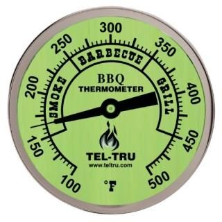 Tel-Tru BQ300 Barbecue Thermometer 3 inch Glow dial with Zones 2.5 inch stem 100