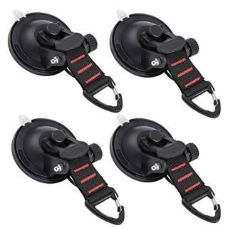 CONBOLA Heavy Duty Suction Cups 4 Pieces with Hooks Upgraded Car Camping Tie Dow