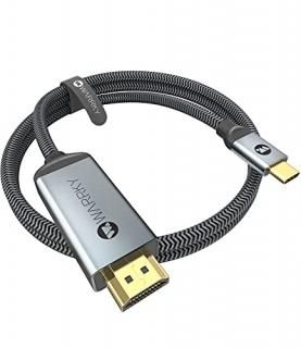 USB C to HDMI Cable 4K WARRKY Braided High Speed Thunderbolt 3 to HDMI Adapter C