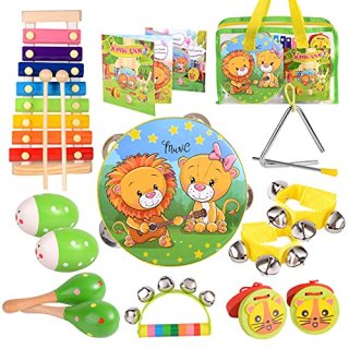 oathx Baby Musical Toys for Toddlers 1-3 Kids'Drum Percussion Instruments Set Wo