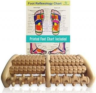 TheraFlow Large Dual Foot Massager Roller - Plantar Fasciitis Heel Arch Pain Rel