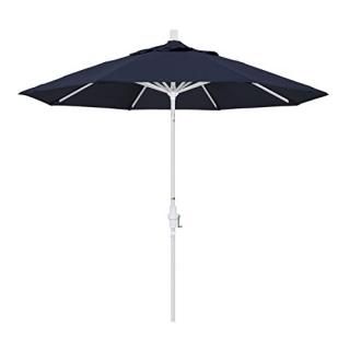 California Umbrella 9' Round Aluminum Market Umbrella Crank Lift Collar Tilt Whi