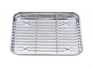 TeamFar Toaster Oven Pan Tray with Cooling Rack Stainless Steel Toaster Ovenware