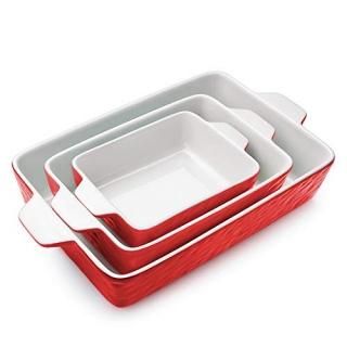Bakeware Set Krokori Rectangular Baking Pan Ceramic Glaze Baking Dish for Cookin