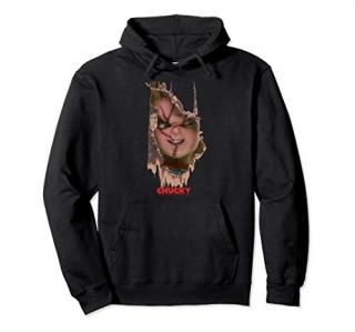 Child's Play Broken Door Here's Chucky Poster Pullover Hoodie