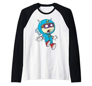 Chucky Floating In Space With Spacesuit Raglan Baseball Tee